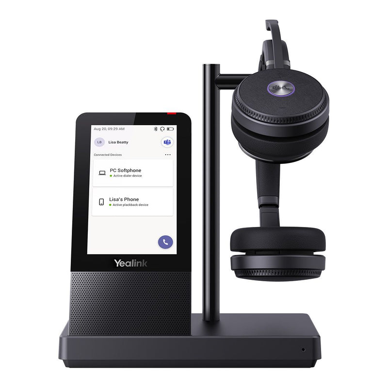 Yealink WH66 Dual Teams DECT Wireless Headset, UC Workstation, HD Voice, 2-Mic Noise Cancellation&330Â° Adjustable, Leather Ear Cushions, Teams, Zoom