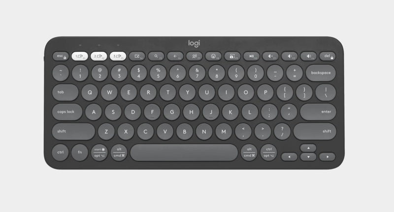 Logitech PEBBLE KEYS 2 K380S Slim, minimalist BluetoothÂ® Wireless Keyboard with customizable keys (Graphite)