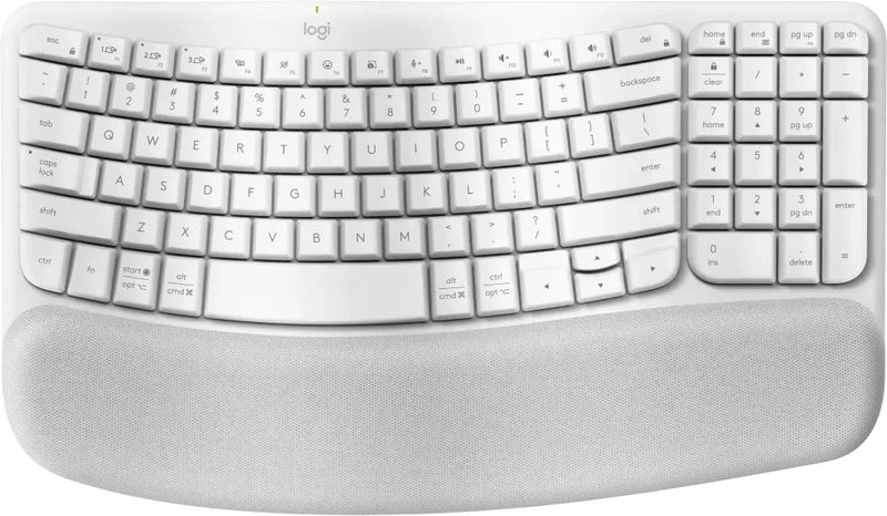 (LS) Logitech Ergo Series Wave Keys Wireless Ergonomic Keyboard (Off-white)