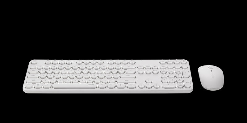 RAPOO X260S Wireless Optical Mouse & Keyboard Black - 2.4G Connection, 10M Range, Spill-Resistant, Retro Style Round Key Cap, 1000DPI - White By order