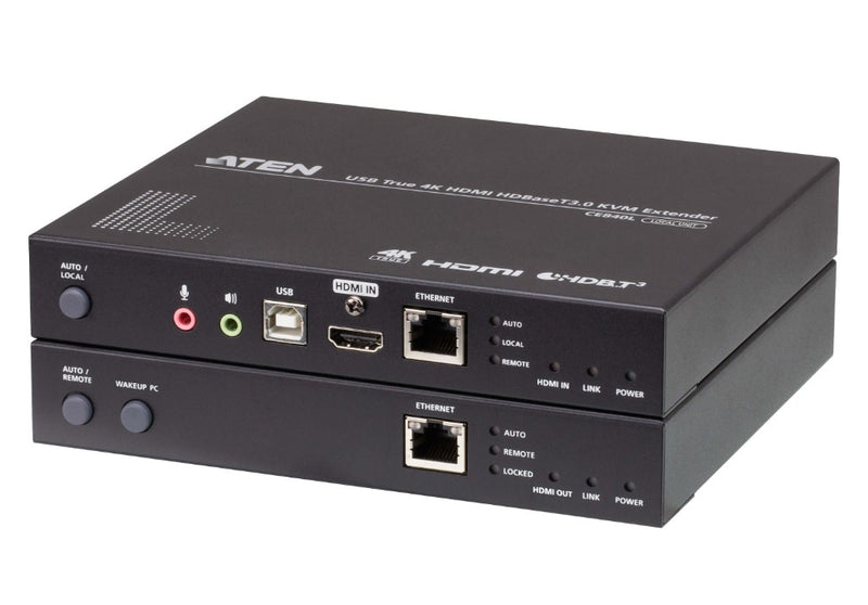 ATEN USB True 4K HDMI HDBaseT 3.0 KVM Extender with Audio, RS232 and Ethernet Signal Transmission - Supports 4K @ 100m, 1x CE840L + 1x CE840R