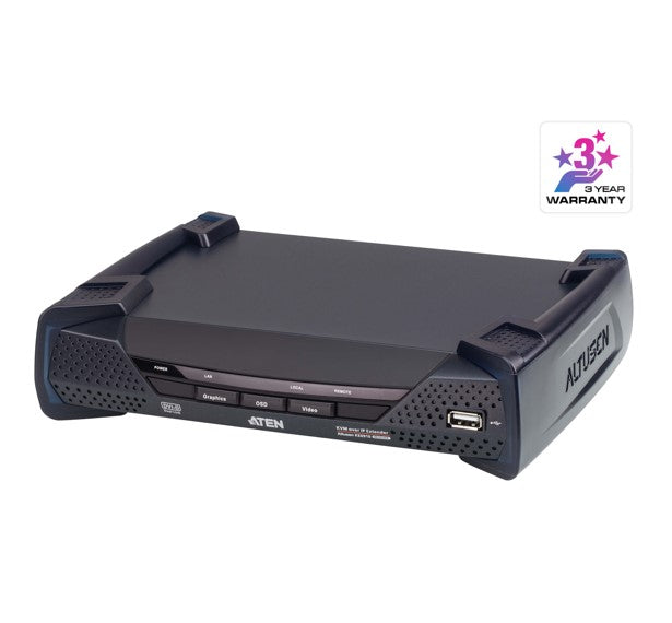 Aten DVI Dual Link KVM over IP Receiver with Dual DC Power, supports up to 2560 x 1600 @ 60 Hz, USB and 3.5mm Audio input and Output