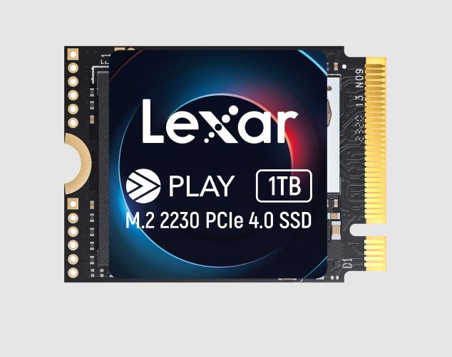 Lexar LNMPLAY001T-RNNNG Internal SSD Play 1TB M.2 2230 PCIe Gen 4x4 NVMe SSD up to 5200MB/s read, 4700MB/s write - 5 year limited