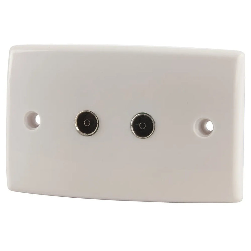 PAL 2 Socket Wallplate - TV and FM