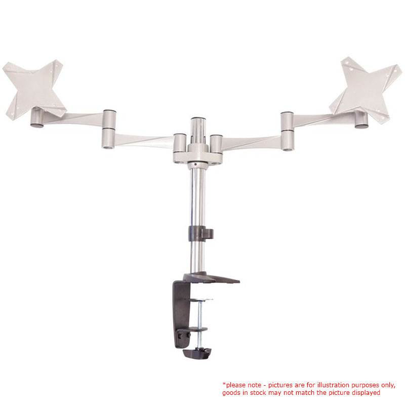 Astrotek Dual Monitor Arm Desk Mount Height Adjustable Stand for 2x LCD Display 23.8' 24' 27' 31.5' 32' 8kg 30Â° Tilt 180Â° Swivel 360Â° Pivot VESA LS