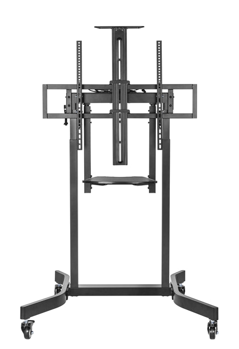 Brateck Deluxe Motorized Large TV Cart with Tilt, Equipment Shelf and Camera Mount Fit 55'-100' Up to 120kg- Matte Black ï¼ˆLSï¼‰