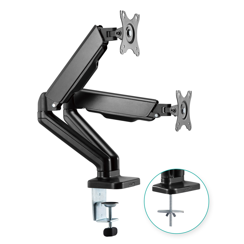 mbeatÂ® activiva ErgoLife Dual Monitor Screen Steel Gas Spring Monitor Arm Built-in Spring Tension Cable Management Net Weight	4kg