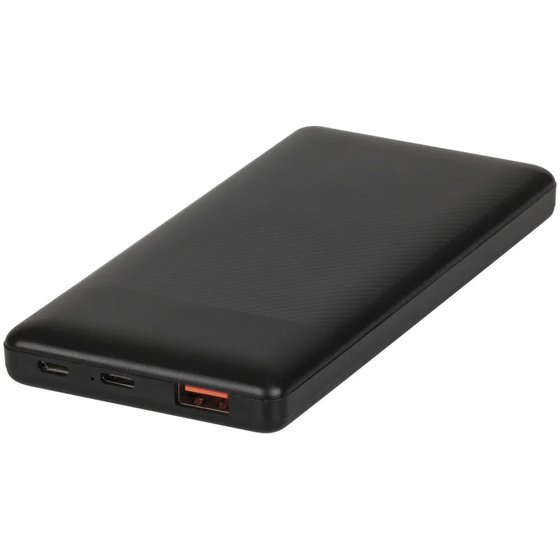 Powertech 10,000mAh Power Bank with USB-C and USB-A Ports in Black