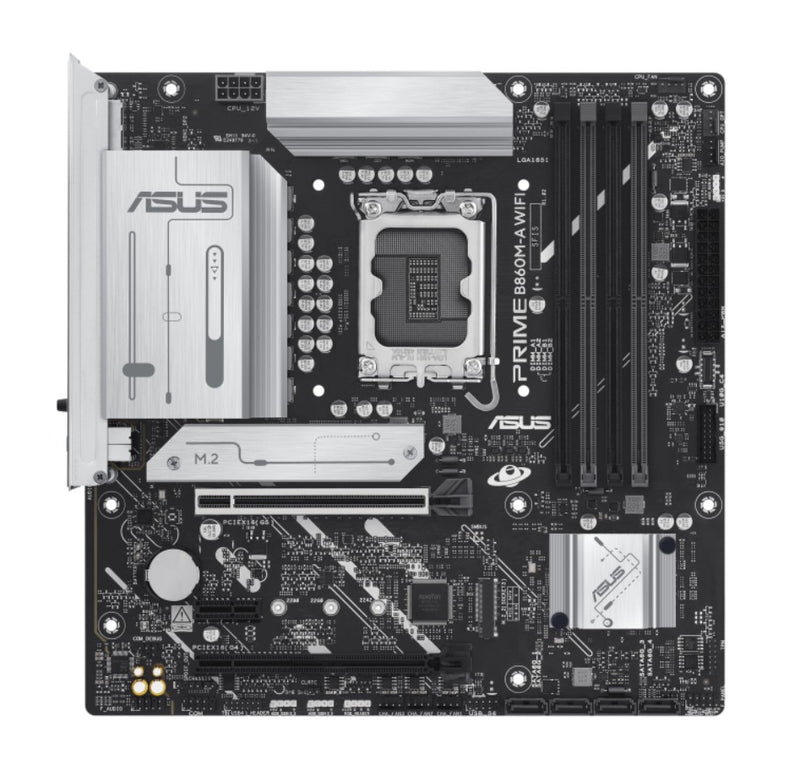 ASUS PRIME B860M-A WIFI-CSM Micro-ATX Motherboard 256GB, DDR5, 1 x PCIe 5.0,  2 x M.2 slots,  4 x SATA, WiFi 6E, 1 x HDMI, 2 x DP