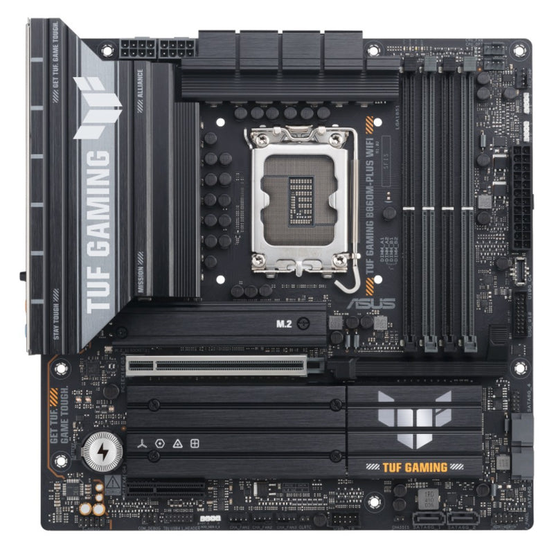 ASUS TUF GAMING B860M-PLUS WIFI LGA1851 mATX Motherboard 256GB, DDR5, 1 x PCIe 5.0,  3 x M.2 slots,  4 x SATA, WiFi 7, 1 x HDMI, 1 x DP
