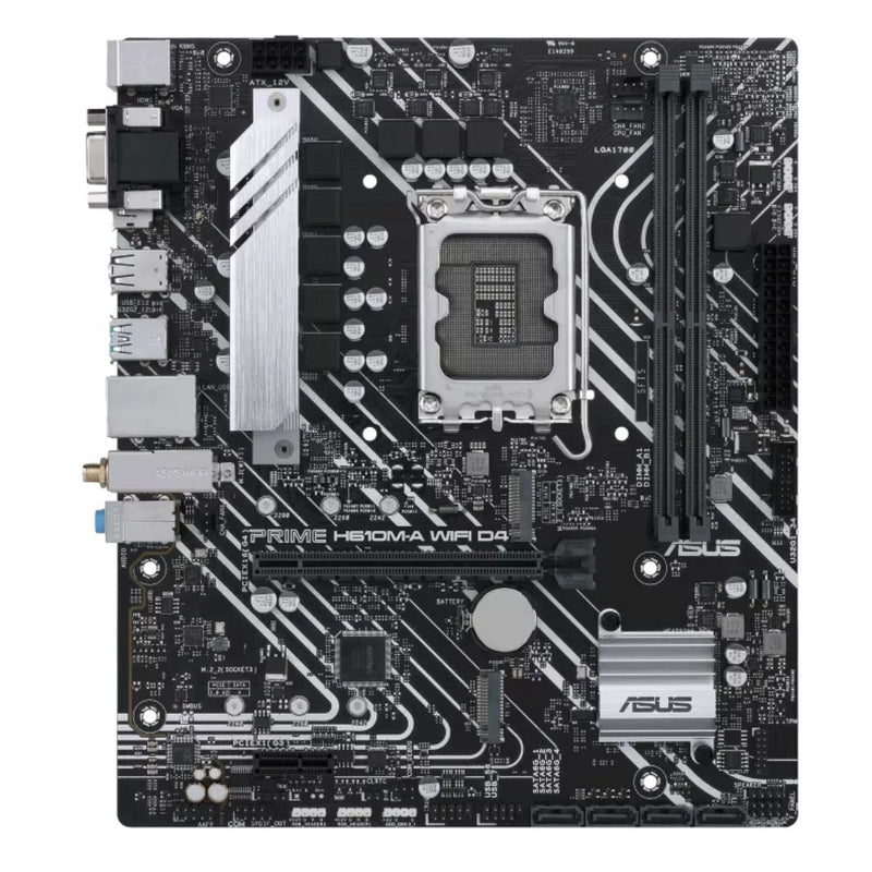 ASUS H610M PRIME H610M-A WIFI D4 Intel LGA 1700  mATX Motherboard, DDR4 64GB PCIe4.0, Dual M.2 slots, IntelÂ® 1 Gb Ethernet, WIFI 5, DisplayPort, HDM