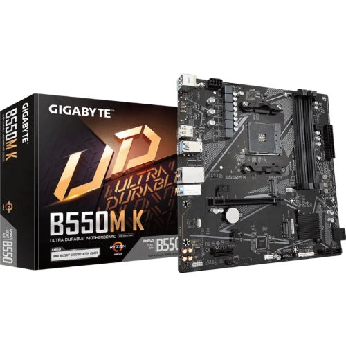 (LS) Gigabyte B550MK AMD AM4 M-ATX Motherboard 4x DDR4~128GB,1x PCIe x16, 1 x PCIe x1, 2x M.2, 4x SATA , 4x USB 3.2,  4x USB 2.0