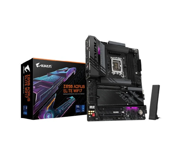 Gigabyte Z890 AORUSELITE WF7 Intel LGA 1851 ATX Motherboard, 4x DDR5 ~256GB, 3x PCI-E x16, 4x M.2, 4x SATA,  5x USB 3.2, 1x USB-C, 4x USB 2.0