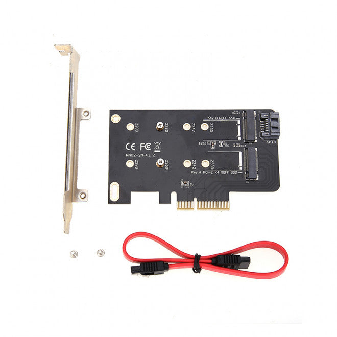 (LS)Simplecom EC412 Dual M.2 (B Key and M Key) to PCI-E x4 and SATA 6G Expansion Card