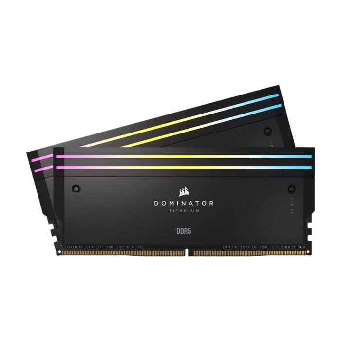 Corsair DOMINATORÂ® TITANIUM RGB 64GB (2x32GB) DDR5 DRAM 6400MT/s CL32 Intel XMP Memory Kit â€” Black