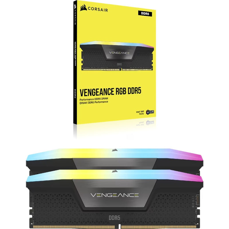 Corsair VENGEANCEÂ® VENGEANCEÂ® RGB 64GB (2x32GB) DDR5 DRAM 6400MT/s CL42 Intel XMP Memory Kit