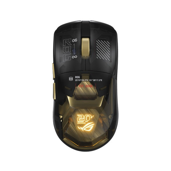 ASUS ROG Harpe II Extreme Edition 20, Wireless Gaming Mouse,ROG 100M Optical Switch, Tri-Mode (USB/RF 2.4GHz/BT 6.0), 8000Hz polling, Aura Sync