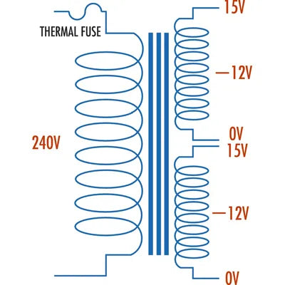 12V - 30V, 65VA, 6A Multi-Tapped/Dual Type 2170 Transformer