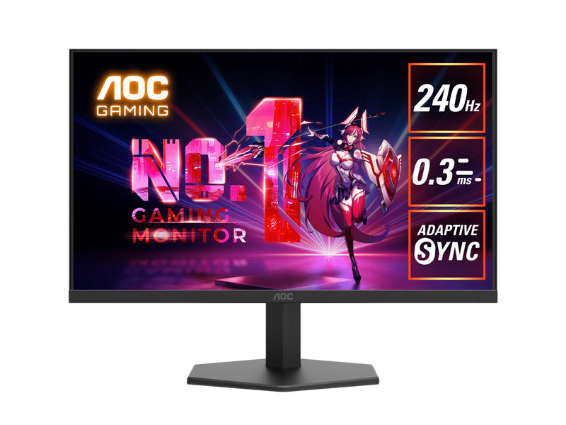 AOC 23.8' IPS 1920 Ã— 1080 FHD, 240Hz, HDR10, 0.3ms,Adaptive Sync,HDMI 2.0 Ã— 1, DisplayPort 1.4 Ã— 1, Gaming Monitor