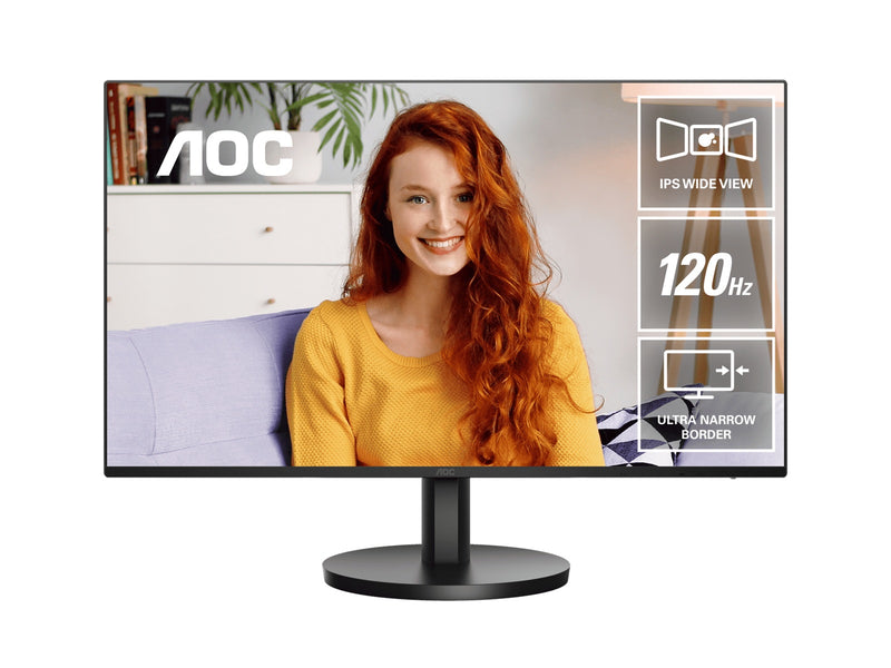 AOC 27' IPS, 1920 Ã— 1080FHD, 120HZ, 1ms, HDMI x1 1.4, USB-C (DP Alt Mode/65W) x1, USB-A 3.2 Gen 1 x2, Speakers x2, Anti-Blue Light Monitor 2025 New