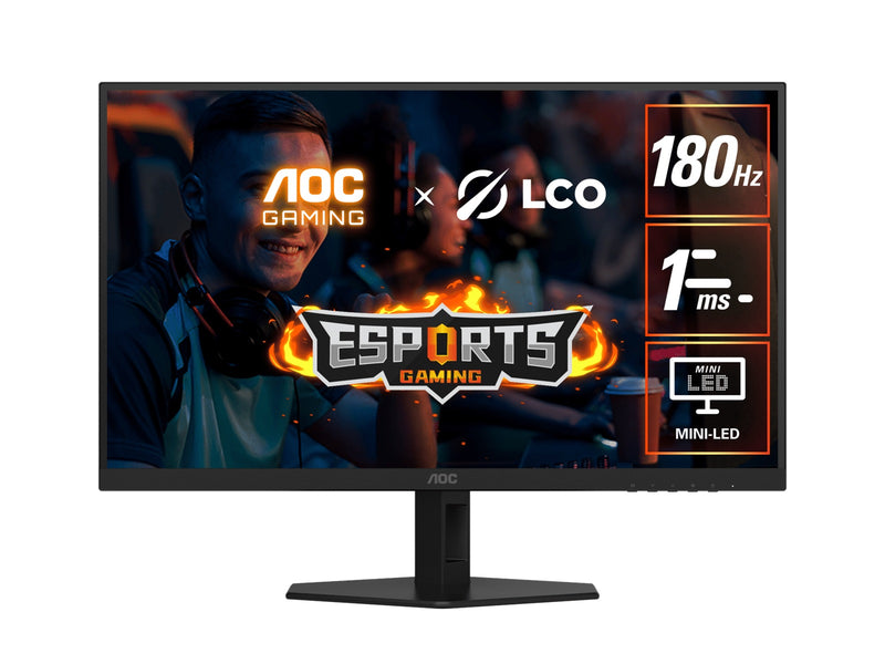 AOC 27' MiniLED 1152 Zones Fast VA QTD, QHD, 180Hz, 1ms, HDR1000,Low input lag, Gaming mode,Sniper Scope,Shadow Control,Flicker Free,Low blue mode