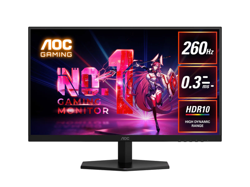 AOC 27' 260Hz 2560 Ã— 1440 (QHD) Fast IPS, 0.3ms, HDR10, HDMI 2.0 Ã— 2 Display Port 1.4 Ã— 1 Adaptive Sync Gaming Monitor