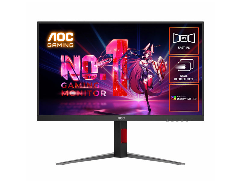 AOC 27' Fast IPS U27G4: 3840Ã—2160 @ 160Hz, 0.5ms MPRT, HDR, sRGB 127%, DCI-P3 99%, HDMI 2.1, DP 1.4, ergonomic stand, VESA 100mm