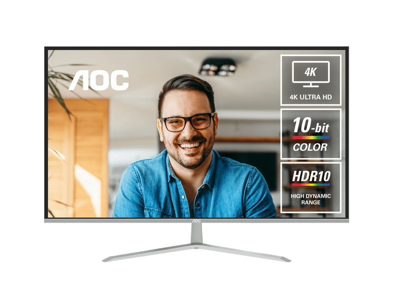 AOC U32V11N 32' 4K 3840 Ã— 2160 VA, HDR10 4ms GtG, VESA x 100.  2, DP 1.4 x 2 Office and Business Monitor (LS)