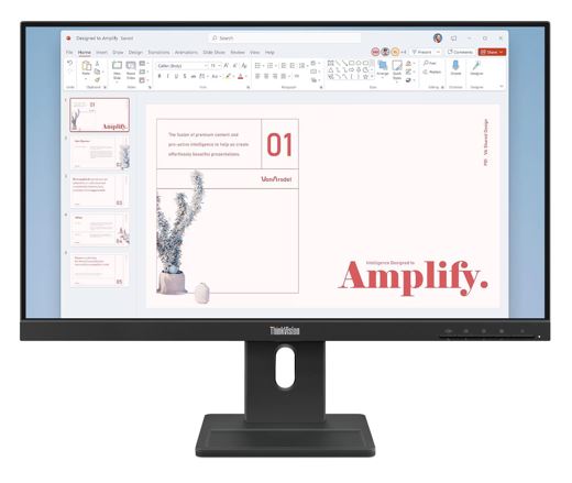 LENOVO ThinkVision E24-40 23.8'/24' 100Hz FHD IPS Monitor 1920x1080 16:9 4ms Height Adjust Tilt Pivot Swivel HDMI DP VGA Speakers VESA ~63EDMAR2AU