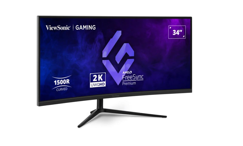 ViewSonic 34' Curved 3440x1440, 180Hz 1ms 1500R, HDR10, Adaptive Sync, 2x HDMI, 2x DP, Speaker, VESA 100, VX3418-2K Office Gaming Ultra Wide Monitor