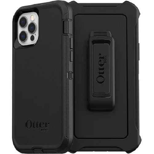 OtterBox Defender Apple iPhone 12 / iPhone 12 Pro Case Black - (77-65401), DROP+ 4X Military Standard, Included Holster, Rugged, 7 Years