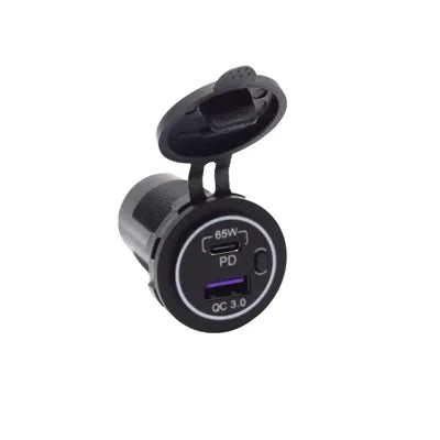 Fast Car Charger Converter 12V DC to USBC 3.0 and 65W PD 3.0