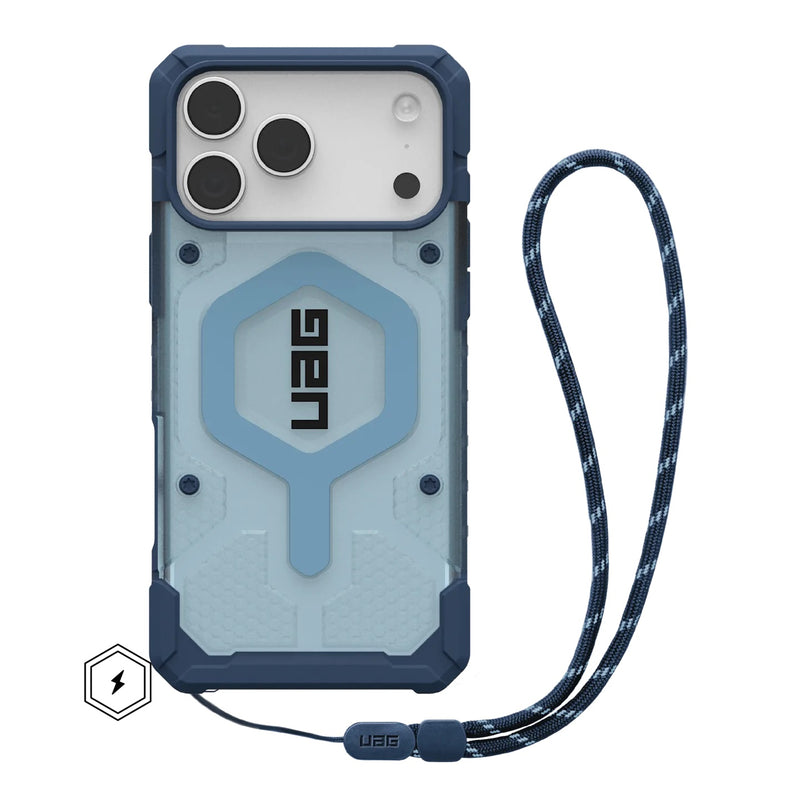 UAG Pathfinder Clear MagSafe Apple iPhone 17 Pro Max (6.9') Rugged Case + Blues Lanyard - Blues (1145521BV03), Lightweight, 10 Years Warranty