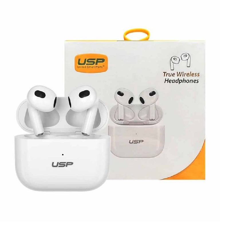 USP True Wireless Buds White BT241 - Smart Touch Controls, Noise Isolation, Ergonomic Fit, Bluetooth v5.0, 240 mAh,2