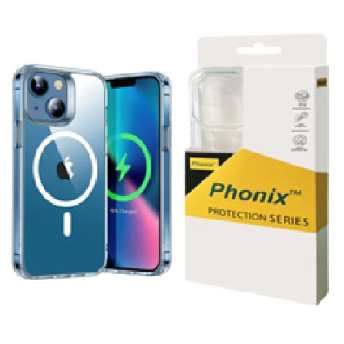 Phonix Apple iPhone 17e /  iPhone 16e / iPhone15 / iPhone 14 / iPhone 13 (6.1') Clear Rock Shockproof Case With MagSafe - Ultra-thin,10