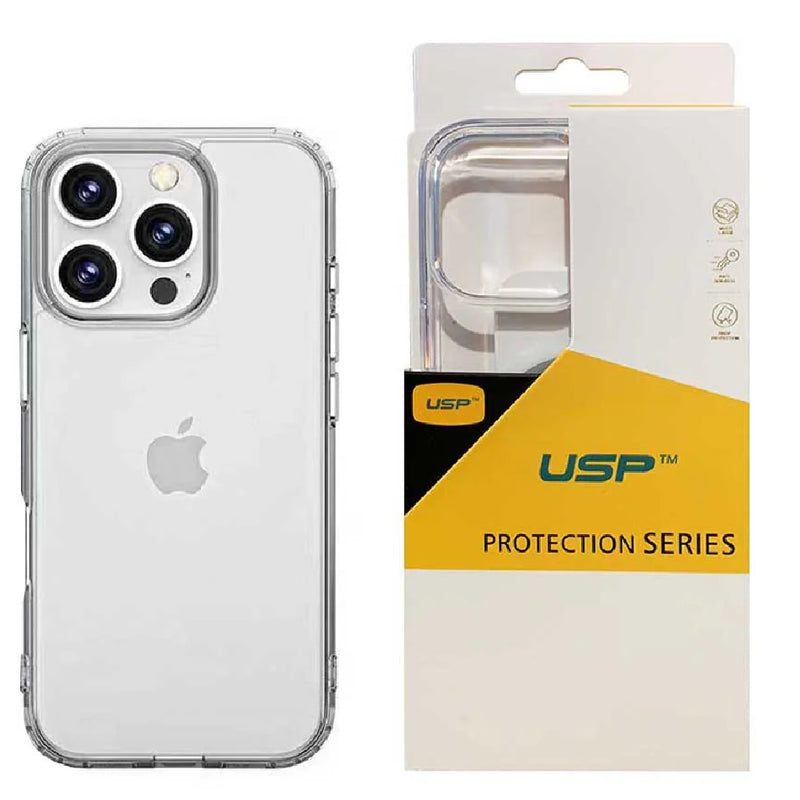 USP Apple iPhone 16 Pro (6.3') Clear Rock Shockproof Case -  Ultra-thin, Lightweight, Non-slip, Crystal Clear,Strong & Durable,  5