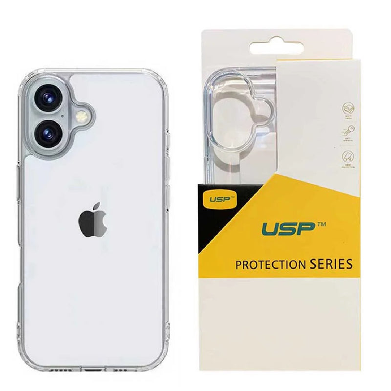 USP Apple iPhone 16 Plus (6.7') Clear Rock Shockproof Case -  Ultra-thin, Lightweight, Non-slip, Crystal Clear,Strong & Durable, 5