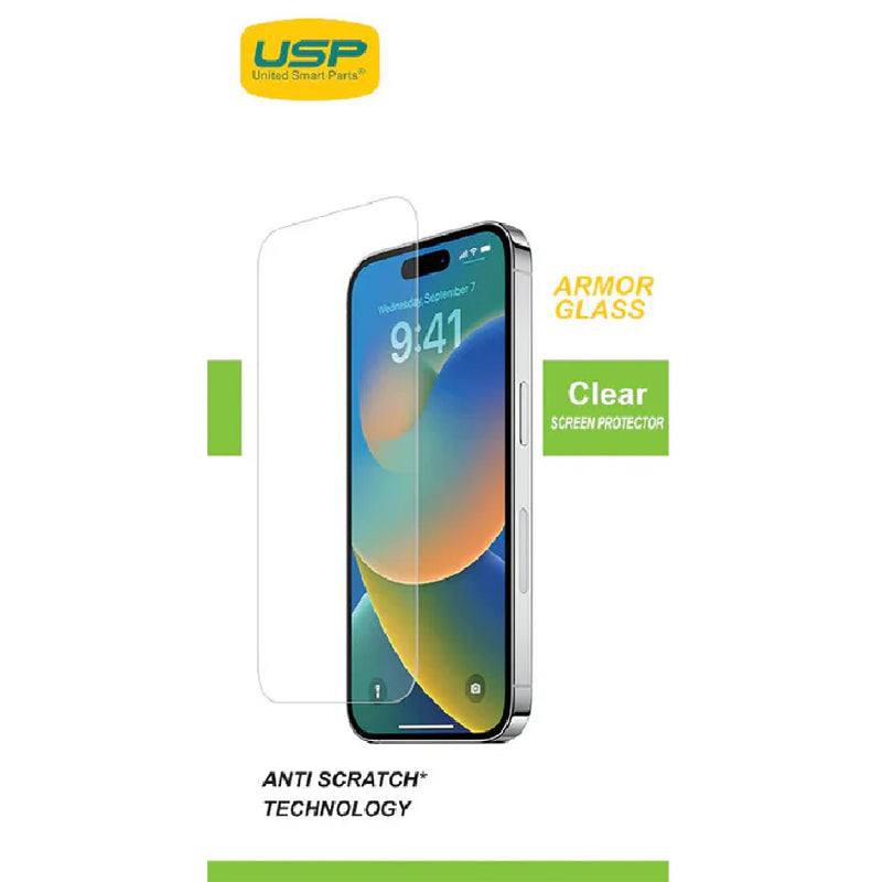 USP Apple iPhone 17 Pro / iPhone 17 / iPhone 16 Pro (6.3') Armor Glass Full Cover Tempered Glass Screen Protector - 9H Hardness,5