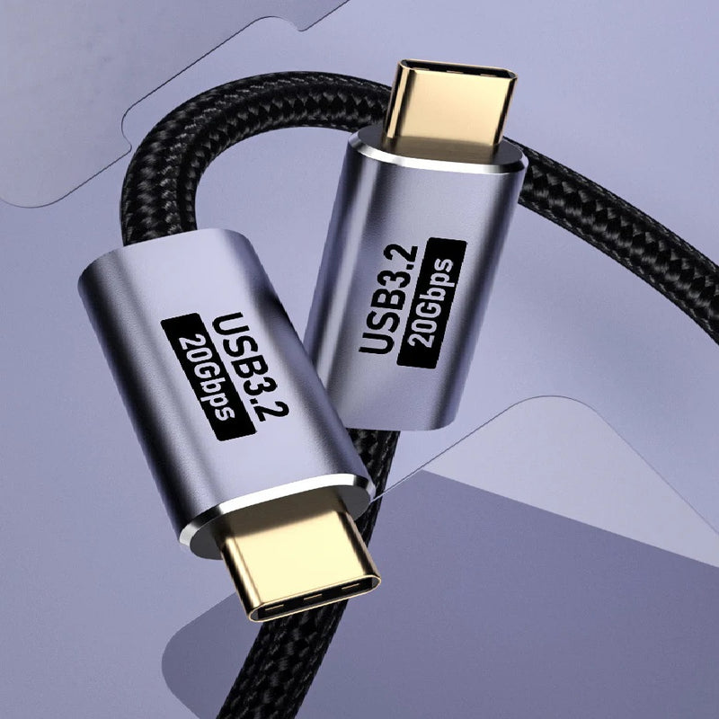 USP BoostUp Cafule Braided USB-C to USB-C (3.2 Gen2) Charge & Video Cable (1.5M) -Black,5A/100W PD,20Gbps,8K/60Hz,USB-C Compatibility,5