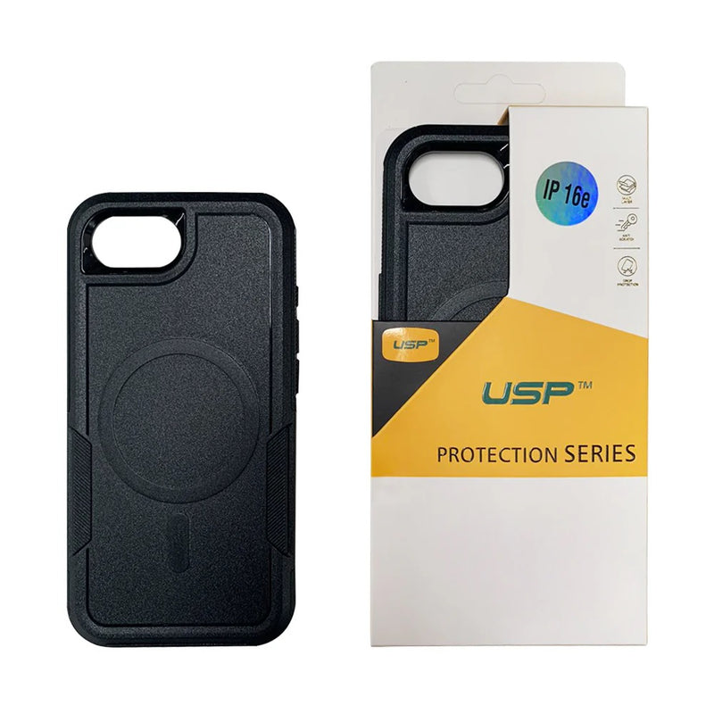 USP Apple iPhone 17e / iPhone 16e (6.1') Armor Light Case with MagSafe Black - Built-in magnets, Drop Protection, Raised Edges, 5