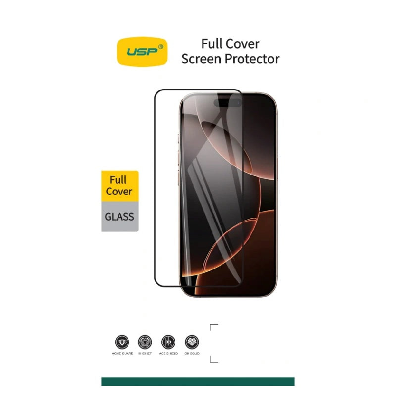 USP Apple iPhone 17 Pro / iPhone 17 / iPhone 16 Pro (6.3') Tempered Glass Screen Protector - Full Coverage,Crystal Clear,Smooth Touch,5