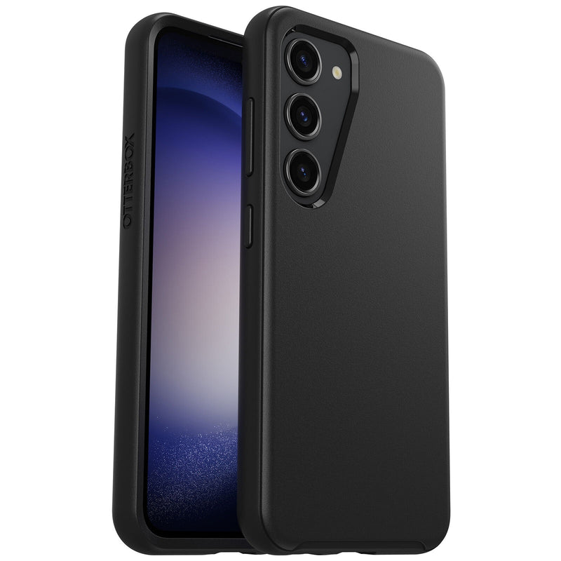 OtterBox Symmetry Samsung Galaxy S23 5G (6.1') Case Black - (77-91135), Antimicrobial, DROP+ 3X Military Standard, Raised Edges, 7