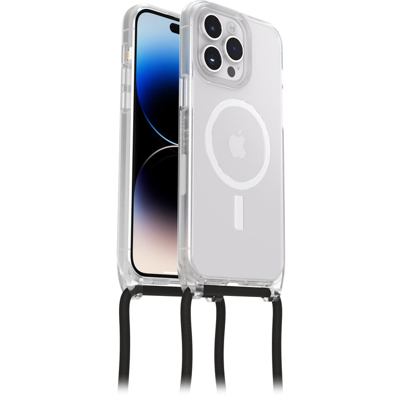 OtterBox React Necklace MagSafe Apple iPhone 14 Pro Max Case Clear - (77-92298), DROP+ Military Standard, Detachable Nylon Rope, 7 Years