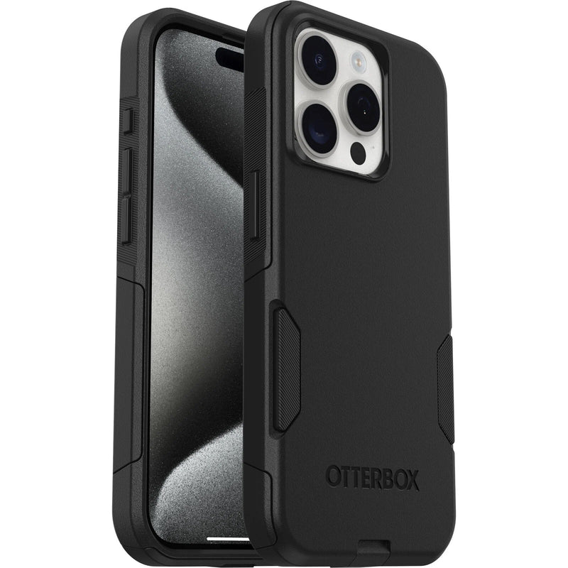 OtterBox Commuter Apple iPhone 15 Pro (6.1') Case Black - (77-92561), DROP+ 3X Military Standard, Dual-Layer, Raised Edges, Non-Slip, 7 Years
