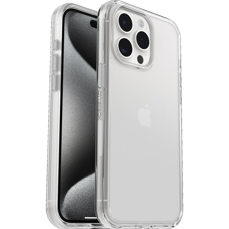 OtterBox Symmetry Clear Apple iPhone 15 Pro Max (6.7') Case Clear - (77-92658), DROP+ 3X Military Standard, Raised Edges, Ultra-Sleek,7 Years
