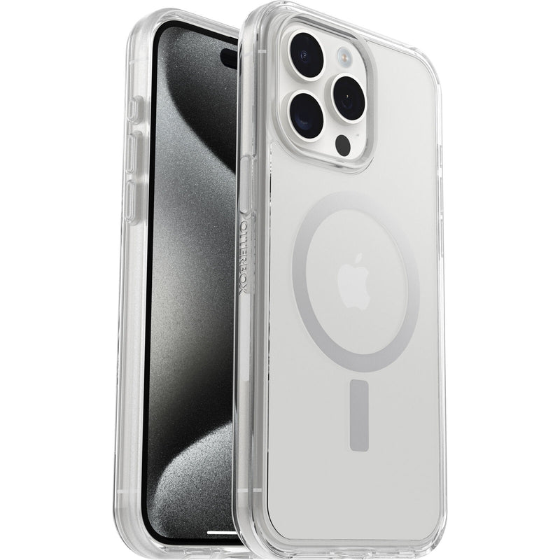 OtterBox Symmetry+ MagSafe Apple iPhone 15 Pro Max (6.7') Case Clear - (77-93081), Antimicrobial, DROP+ 3X Military Standard, 7 Years
