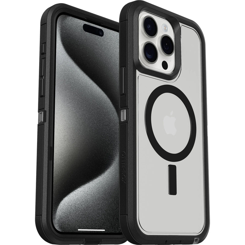 EOL OtterBox Defender XT MagSafe Apple iPhone 15 Pro Max (6.7') Case Dark Side (Clear / Black) - (77-93313),DROP+ 5X Military Standard, 7 Years Warran