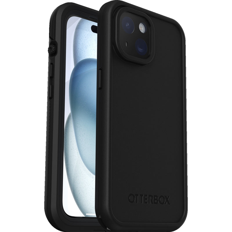 OtterBox Fre MagSafe Apple iPhone 15 (6.1') Case Black- (77-93438),DROP+ 5X Military Standard,2M WaterProof,Built-In Screen Protector,7