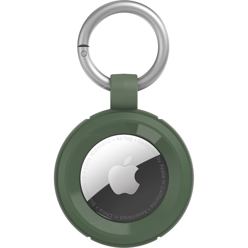 OtterBox Rugged Apple AirTag Case - Stumped Green (77-94784), Twist-top design, Dual material, Rugged Protection, 2 Carabiners, 2 Years