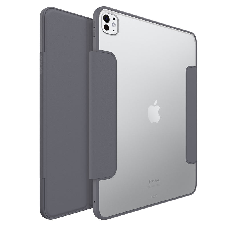 OtterBox Symmetry Folio Apple iPad Pro (13') (M5/M4) (8th/7th Gen) Case Thunderstorm (Clear/Dark Grey) - (77-95261), 7